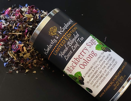 Blackberry Sage Oolong Tea..Delicious Loose tea Made with Real Blackberries