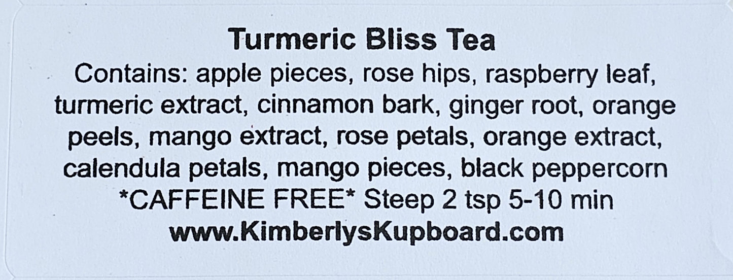 Turmeric Bliss Herbal Tea -Caffeine Free
