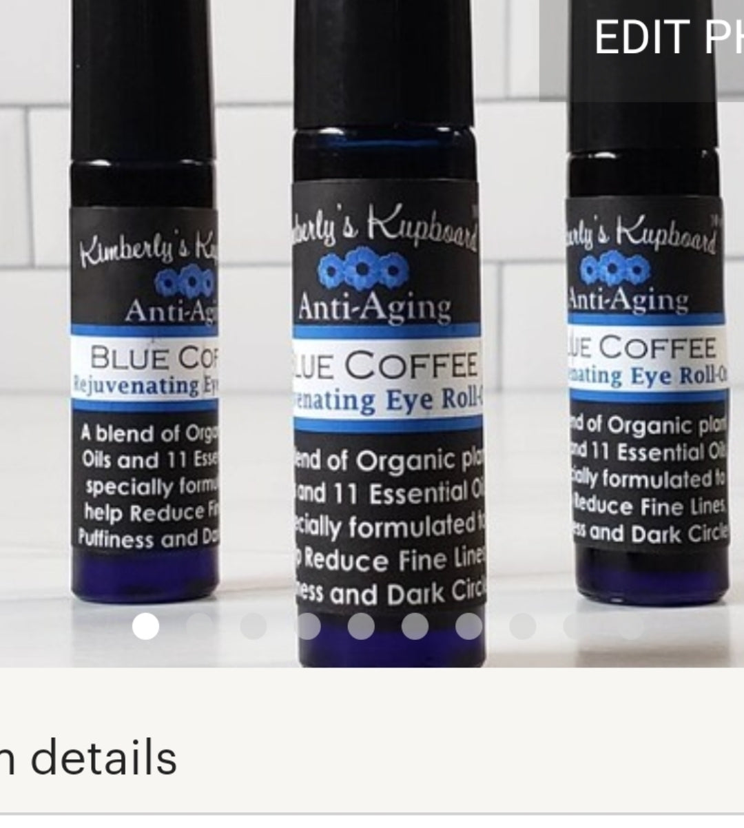 Blue Tansy Caffeine Eye Roll on for Brightening, Fine Lines and tightening