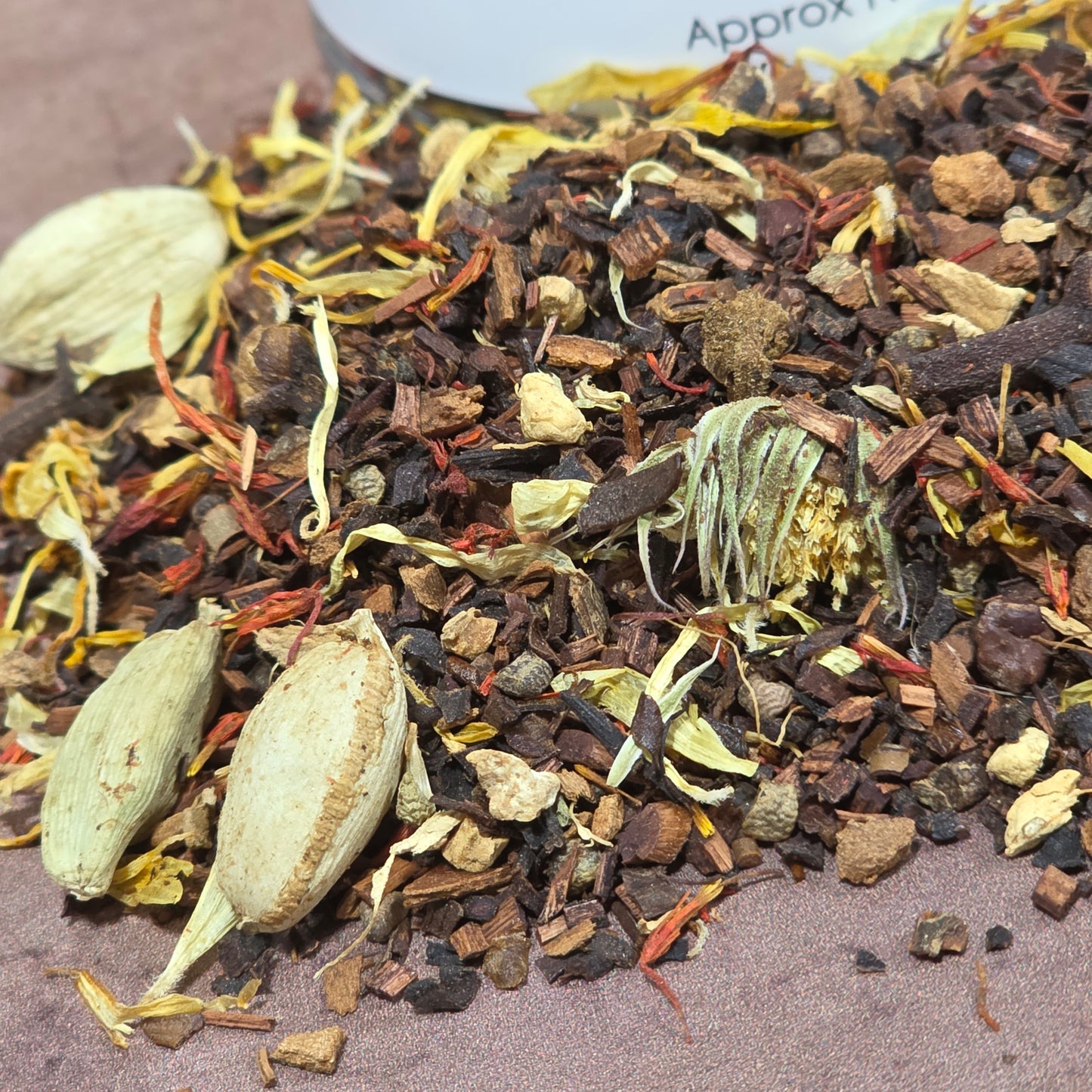 Pumpkin Chai Caffeine Free Limited Batch Fall Honeybush tea made with cinnamon, Cardomom and Vanilla!
