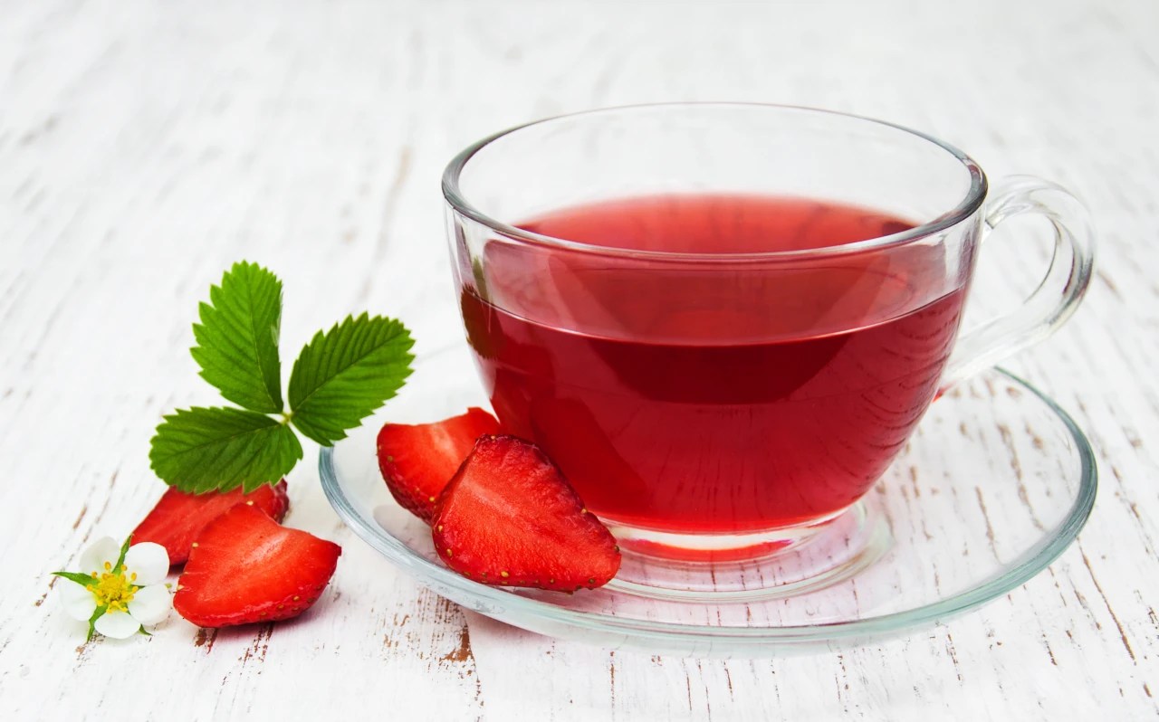 Summer Berry Compote Tea. Loose leaf tea made with Honeybush Tea, berries, hibiscus, rosehips, vanilla--Caffeine Free