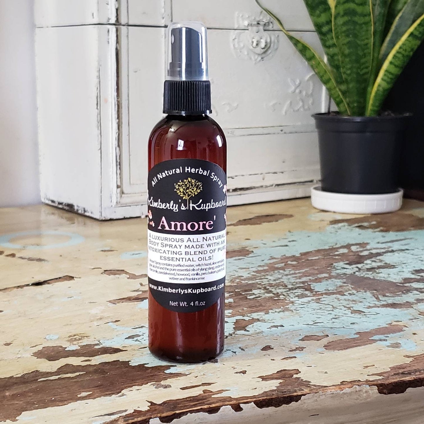 Amore' Body Spray made with Pure Essential Oils, perfume spray