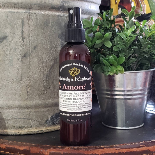 Amore' Body Spray made with Pure Essential Oils, perfume spray