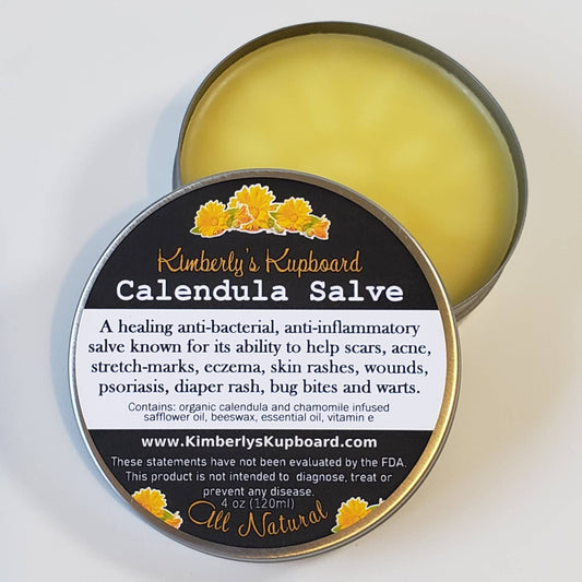 Calendula Herbal Salve, All Purpose Salve for Healing cuts, scratches, wounds, burns, diaper rash, acne, eczema, psoriasis, dry chapped skin