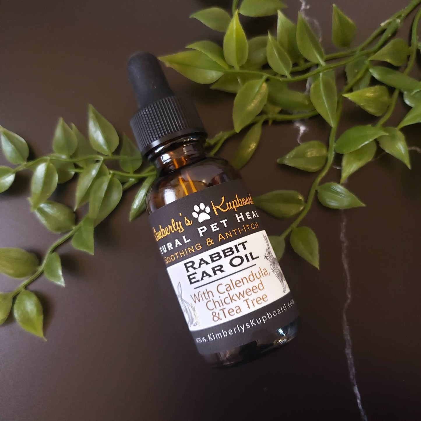 Rabbit Ear Oil treatment for Ear Mites...Made with Chickweed, Calendula, Tea Tree and Lavender