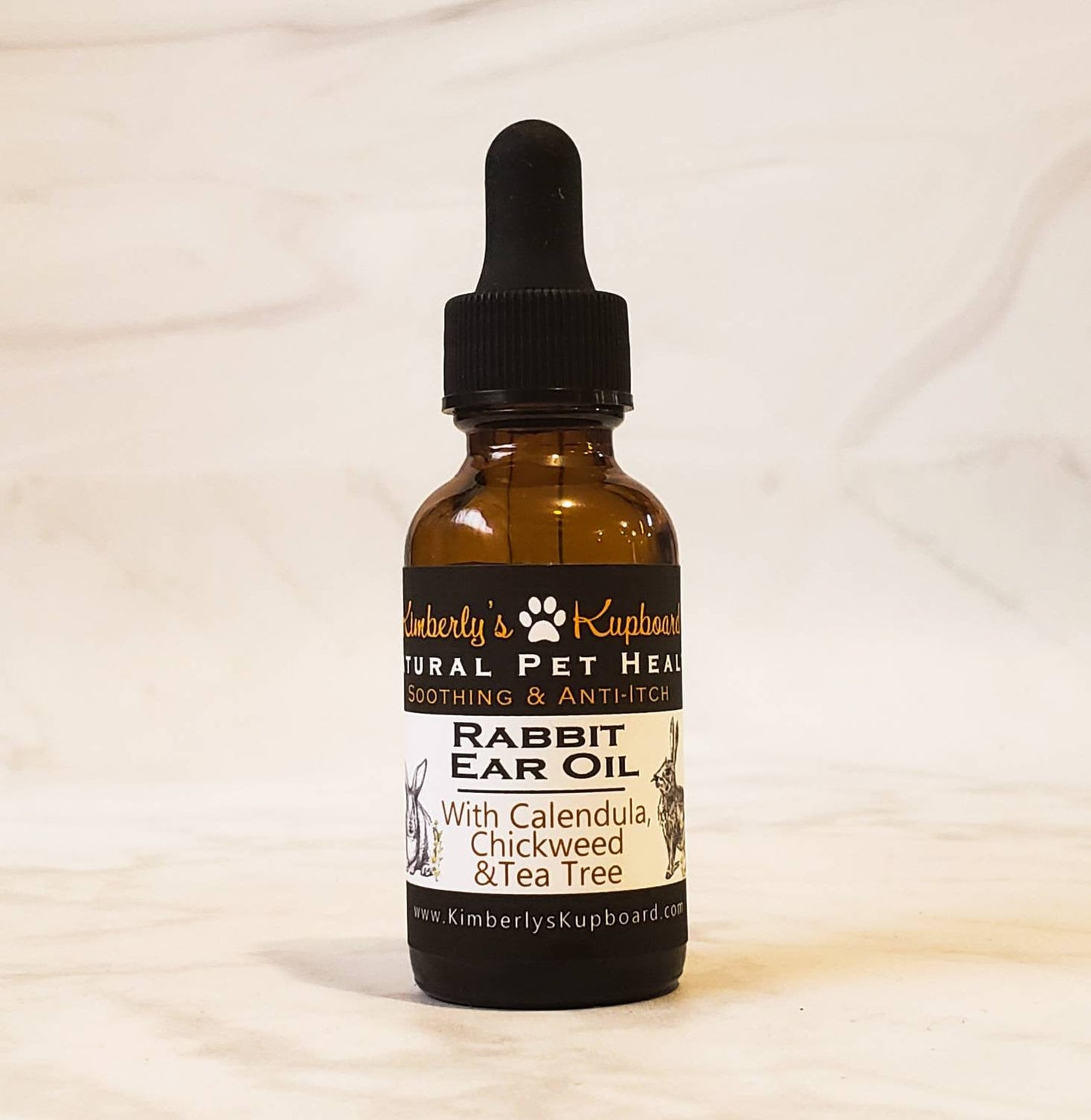 Rabbit Ear Oil treatment for Ear Mites...Made with Chickweed, Calendula, Tea Tree and Lavender