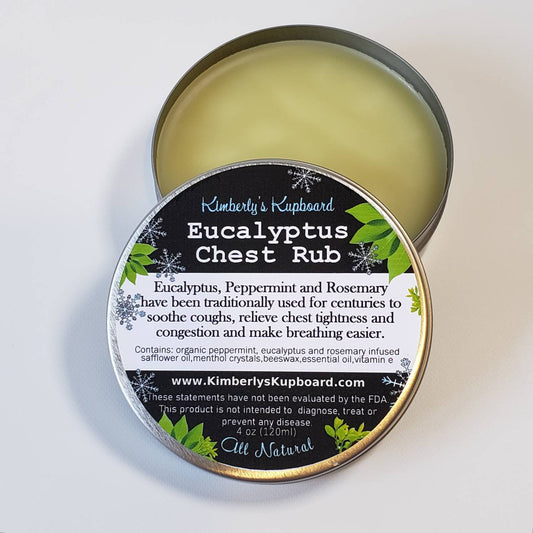 Eucalyptus Chest Rub Herbal Decongestion Salve with Menthol Crystals