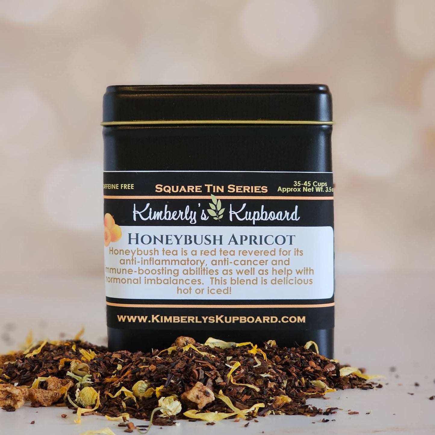 Honeybush Apricot Loose Leaf herbal tea.... made with Premium caffeine free Honeybush tea, Apples and Apricots!