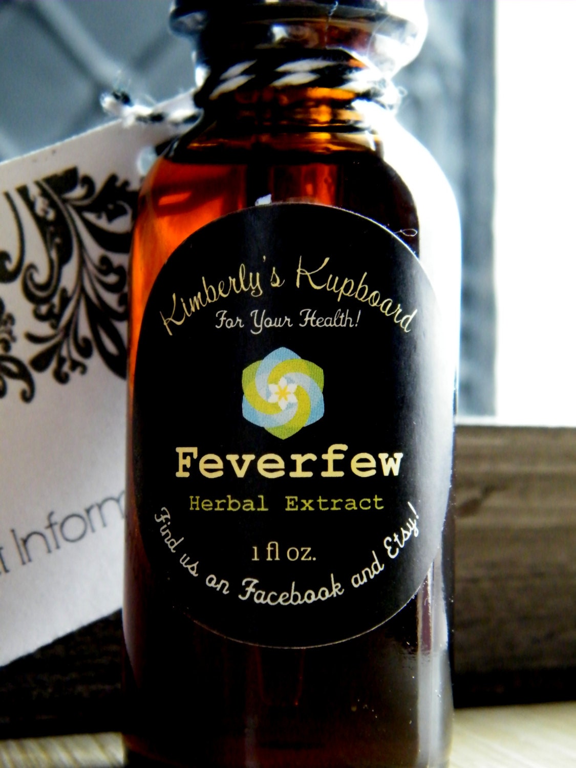 Feverfew Tincture--Organic Herbal Extract  for headaches, migraines and fever relief