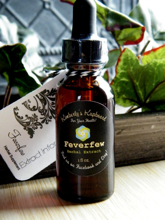 Feverfew Tincture--Organic Herbal Extract  for headaches, migraines and fever relief