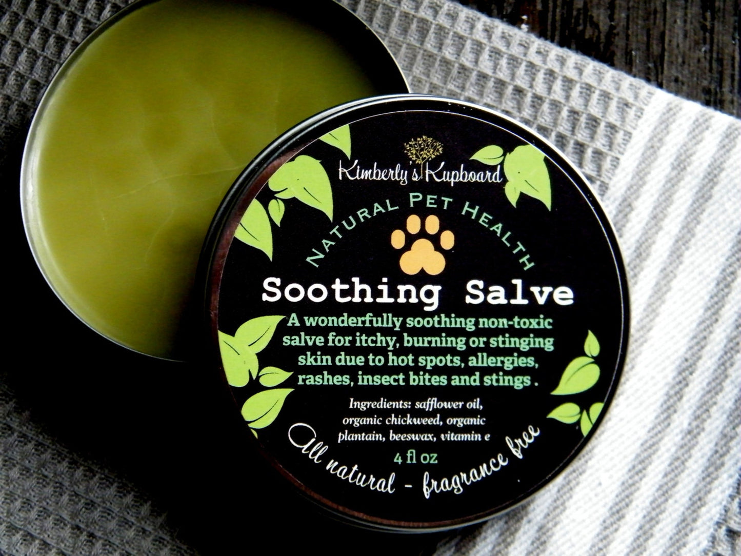 Soothing Dog Salve with Chickweed..Anti-Itch relief for bug bites, bee stings, rashes, allergies and irritated skin