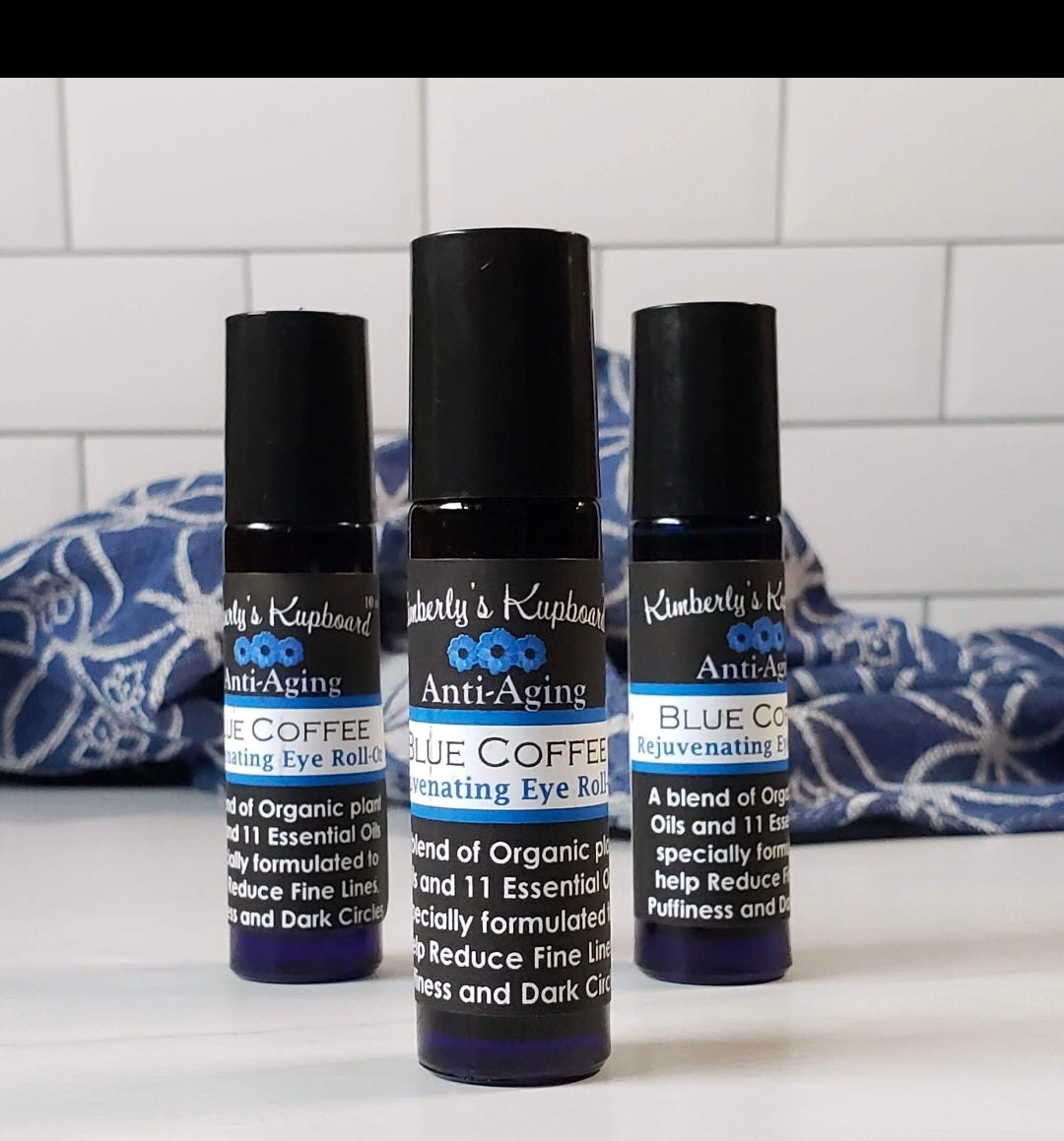 Blue Tansy Coffee Eye Roll on for Fine Lines, dark circles and puffiness