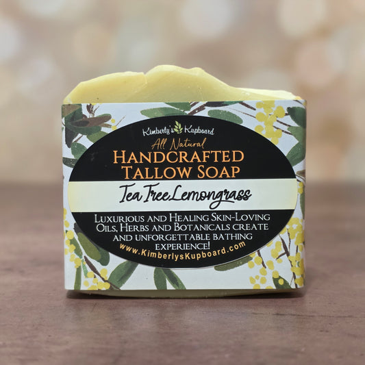 Lemongrass & Tea Tree Soap--natural Cold Process Tallow Soap