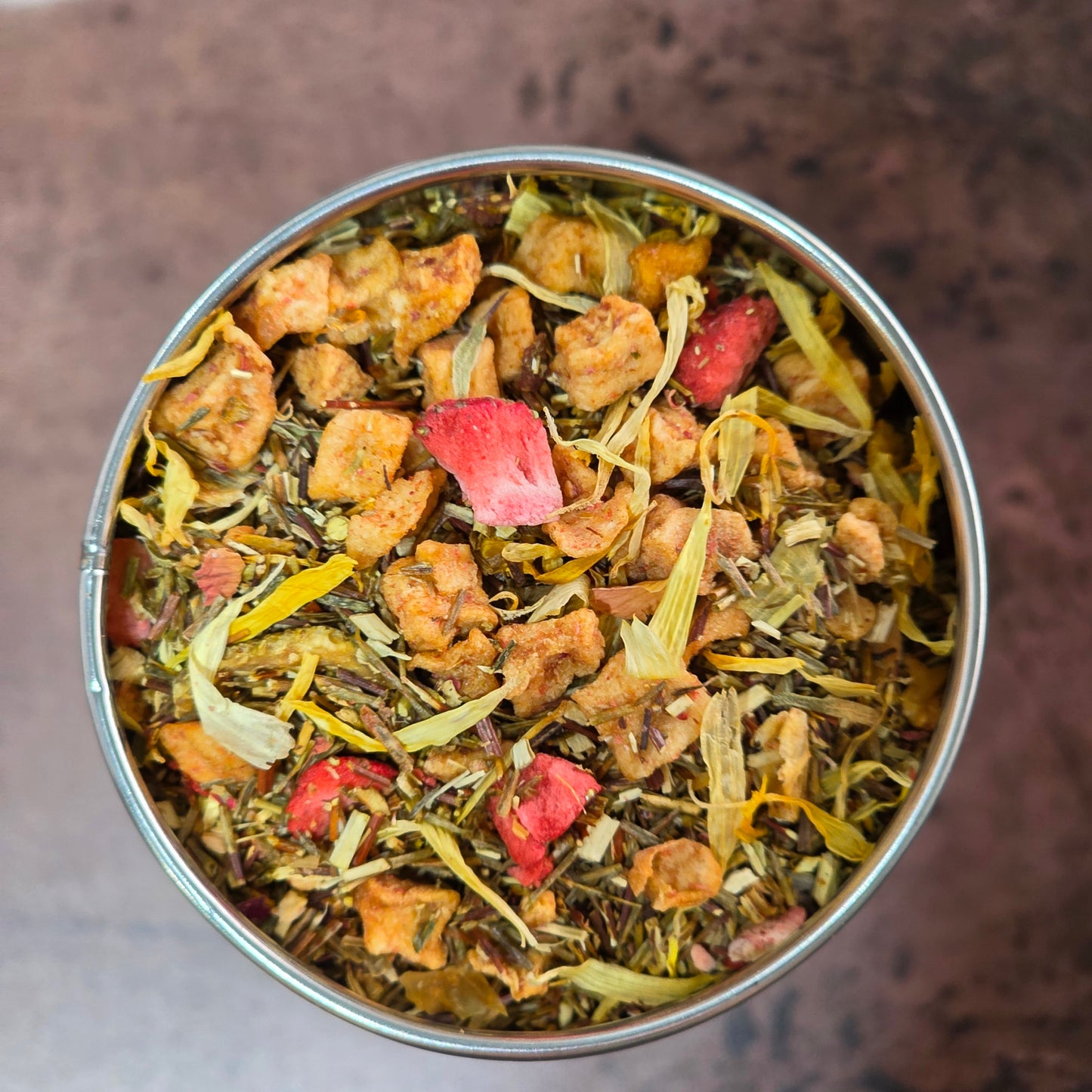 Strawberry Lemonade Rooibos Tea delicious Caffeine free tea made with real strawberries, lemon & Peaches