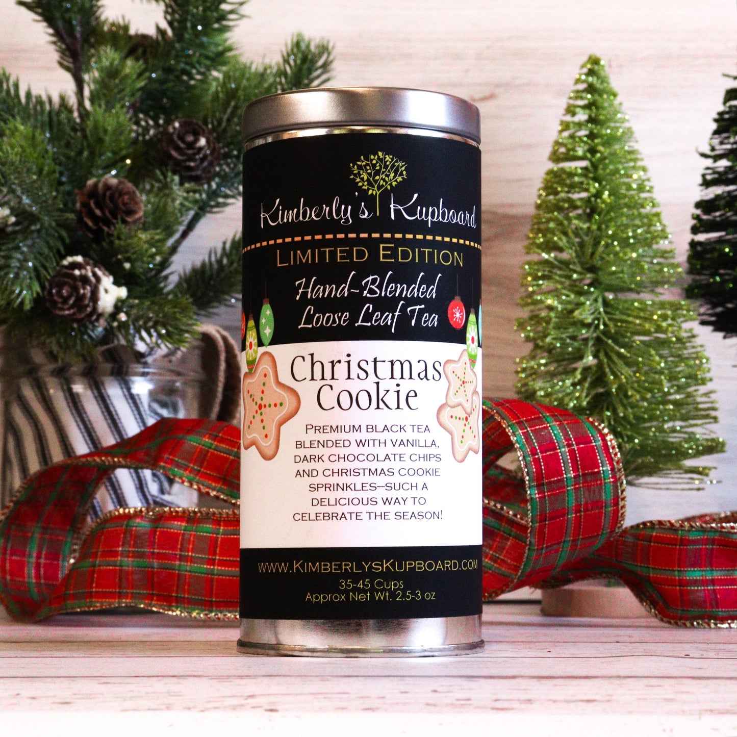 Christmas Cookie tea made with Black tea, real Vanilla Beans, chocolate chips and Sugar Sprinkles!