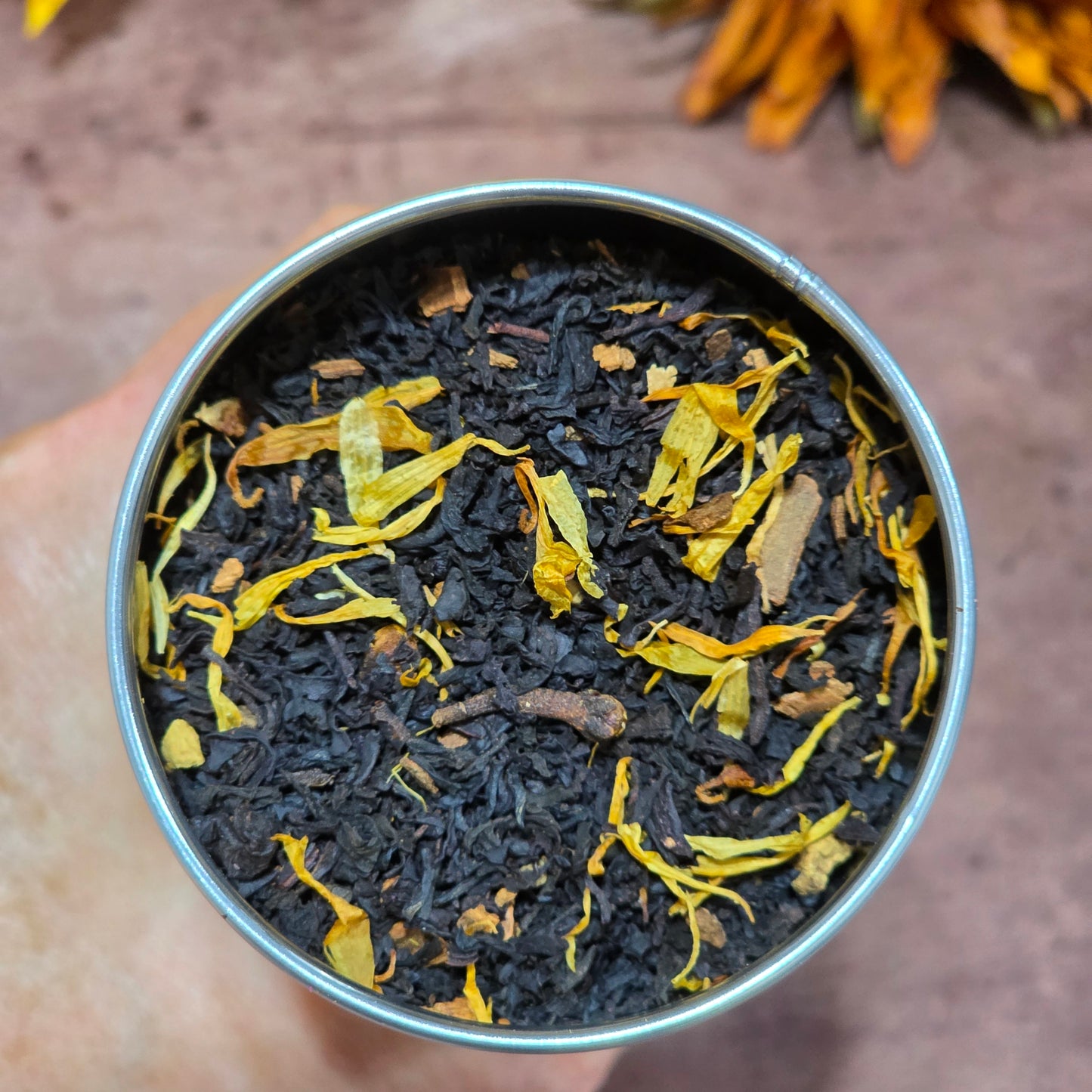 Spiced Pumpkin Delicious Fall Limited batch tea made with real cinnamon and vanilla!
