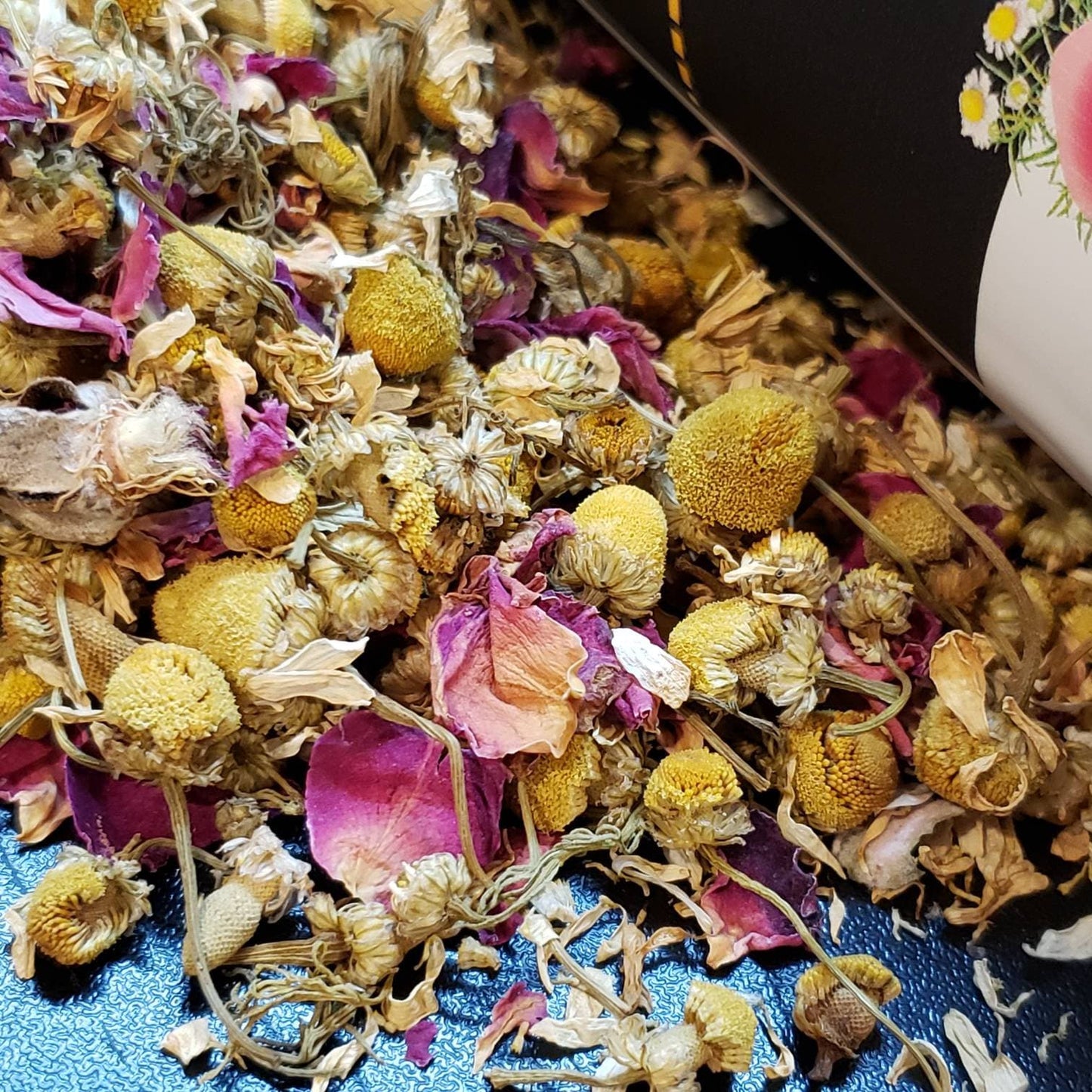 Chamomile Rose Herbal Tea for Relaxation and Anxiety