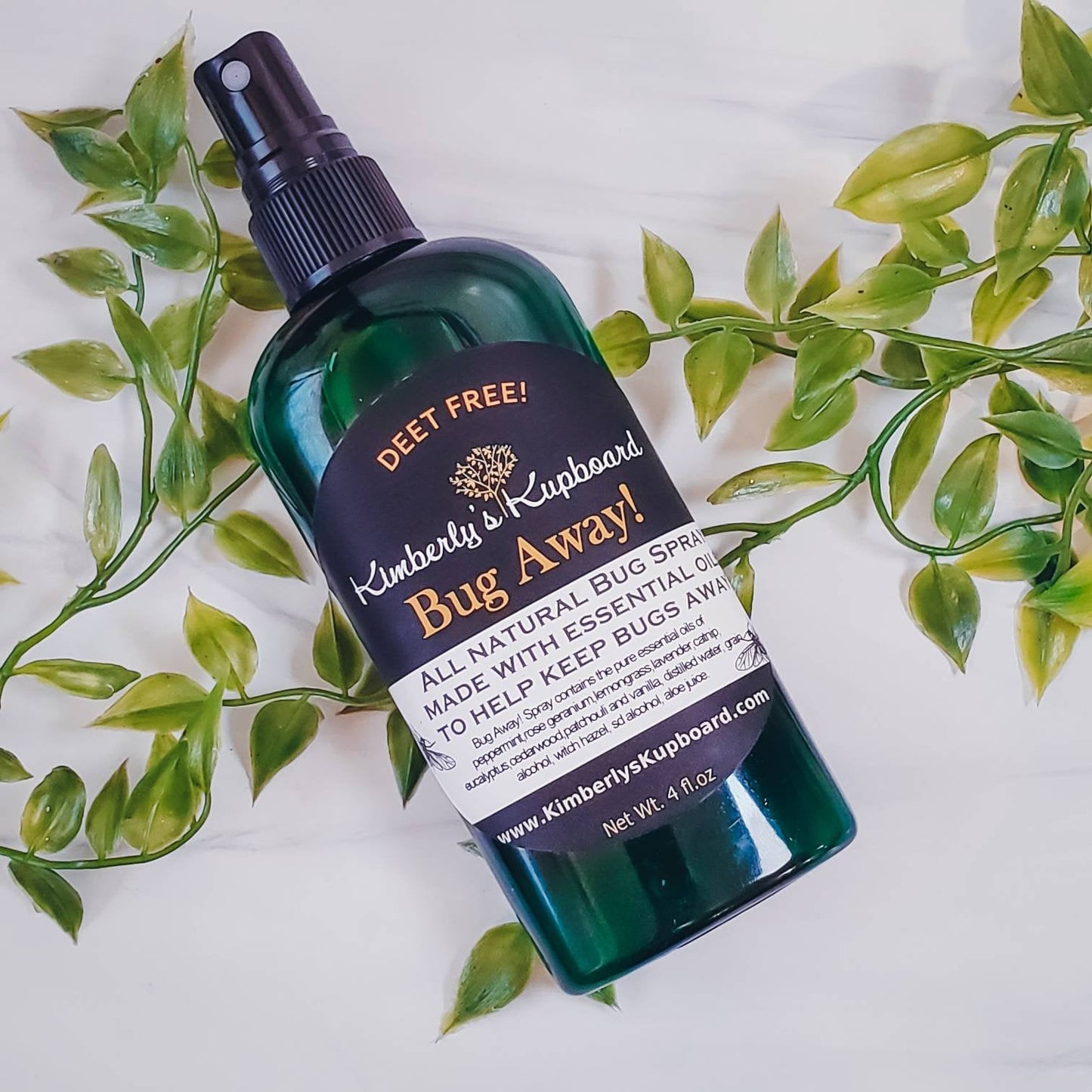 Bug Away! Spray--All Natural, Deet Free Insect Repellant, Made with Catnip Oil! Ticks, mosquitoes,  fleas, flies, ants, spiders and mice!