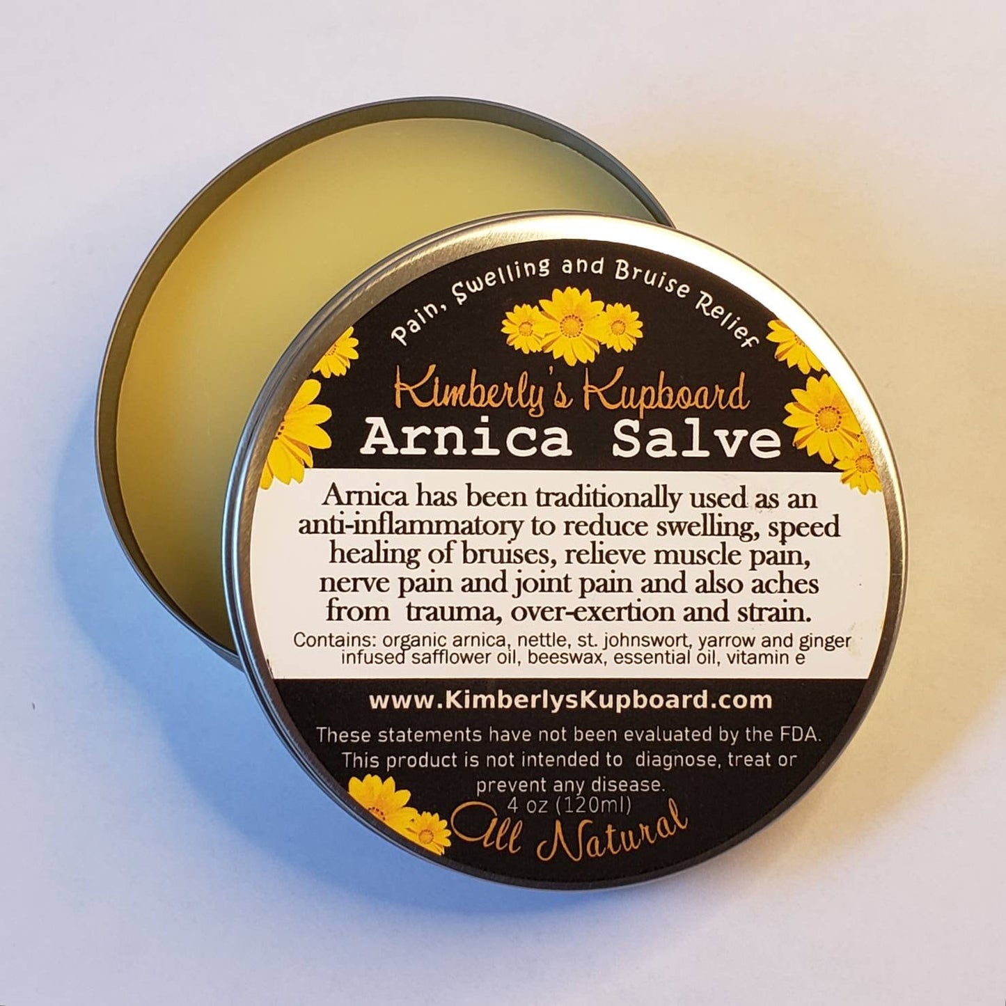 Arnica Salve, Pain salve all Purpose salve, for Bruises, Swelling, Restless Leg Syndrome, Sprains, Nerve Pain, Arthritis pain.