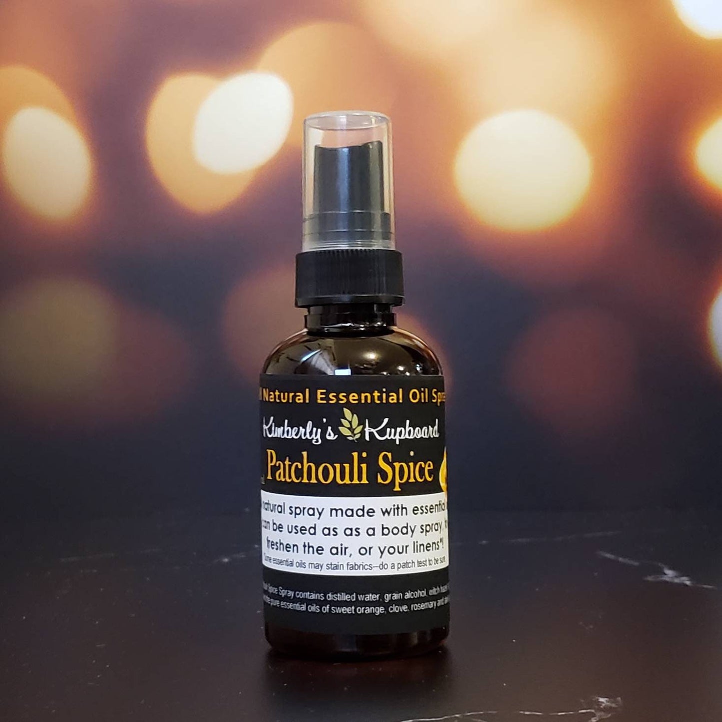 Patchouli Spice Essential Oil Spray---Body, Room and Linen Spray for Aromatherapy