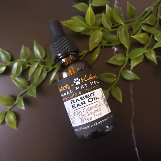 Rabbit Ear Oil treatment for Ear Mites...Made with Chickweed, Calendula, Tea Tree and Lavender