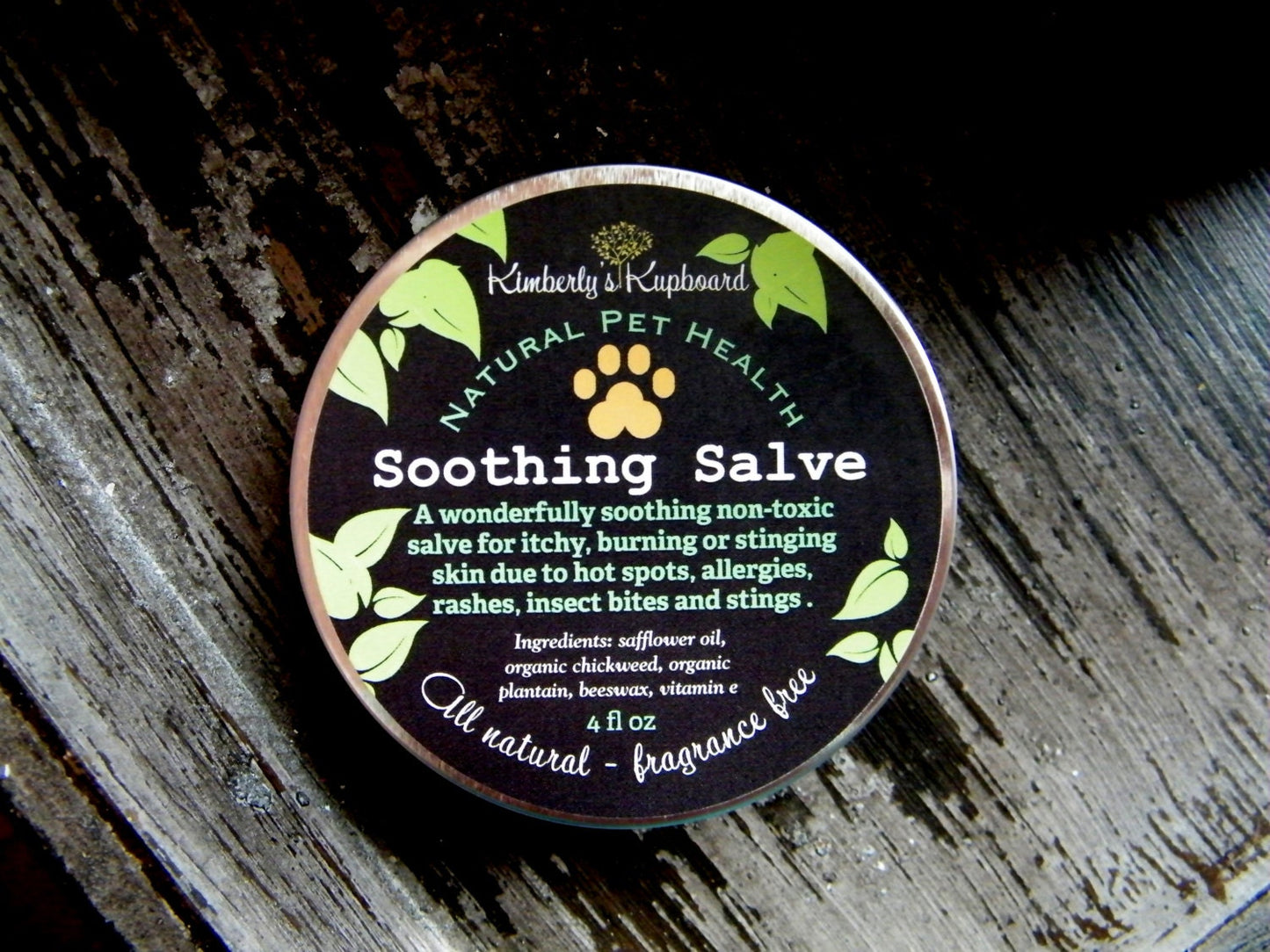 Soothing Dog Salve with Chickweed..Anti-Itch relief for bug bites, bee stings, rashes, allergies and irritated skin